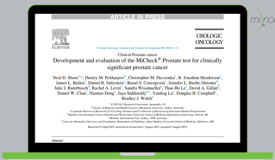 New Peer-Reviewed Paper on MiCheck® Prostate